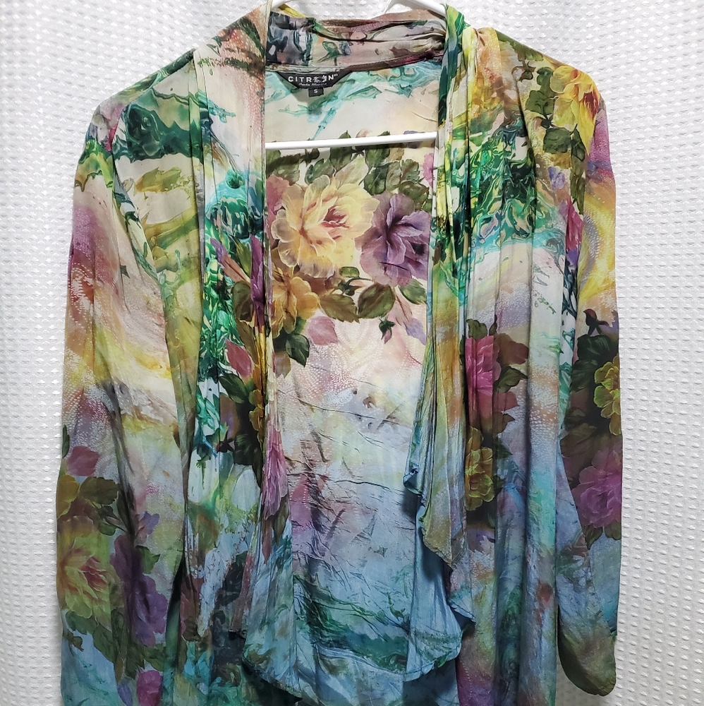 CITRON silk floral blouse